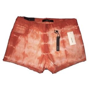 J BRAND Low-Rise Denim Tie-Dye Shorts